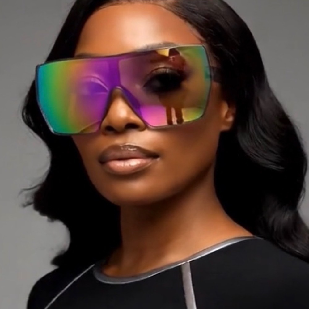 Shield Sunglasses Futuristic Visor Mirrored Lens Fashion Statement Luxury Shades